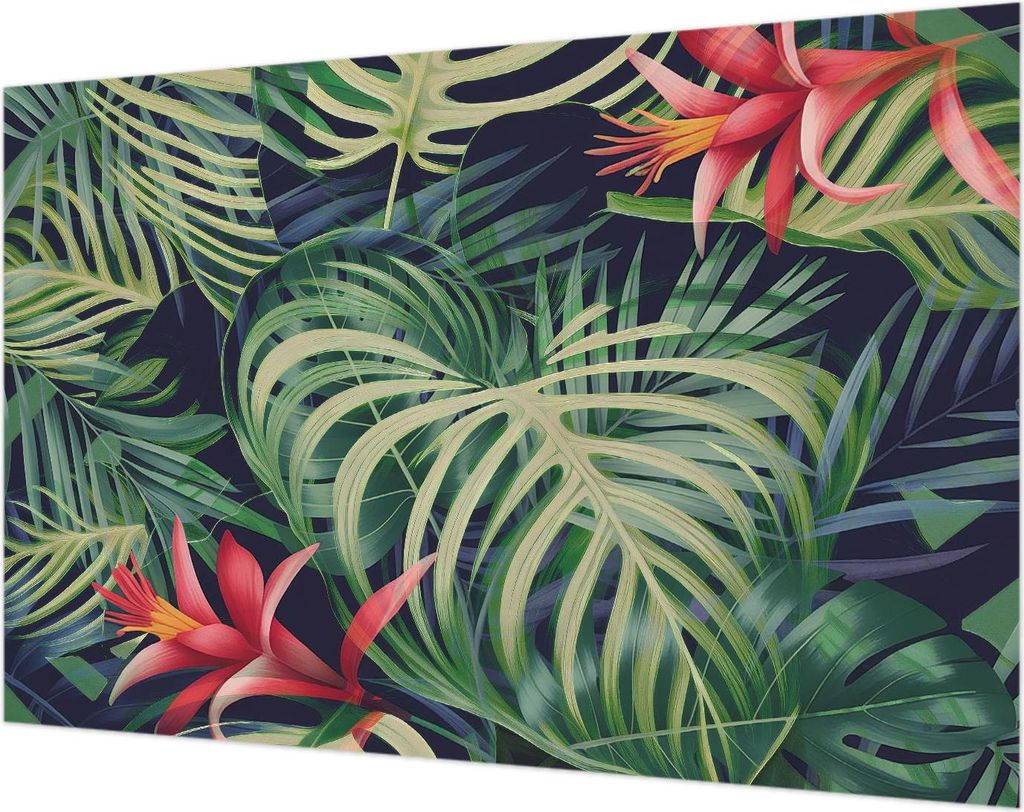Wandtapete - Dekorative Tapete für Wohnzimmer- Tapetenfolie für Wanddekoration - 104x70 cm - Exotische Pflanzen