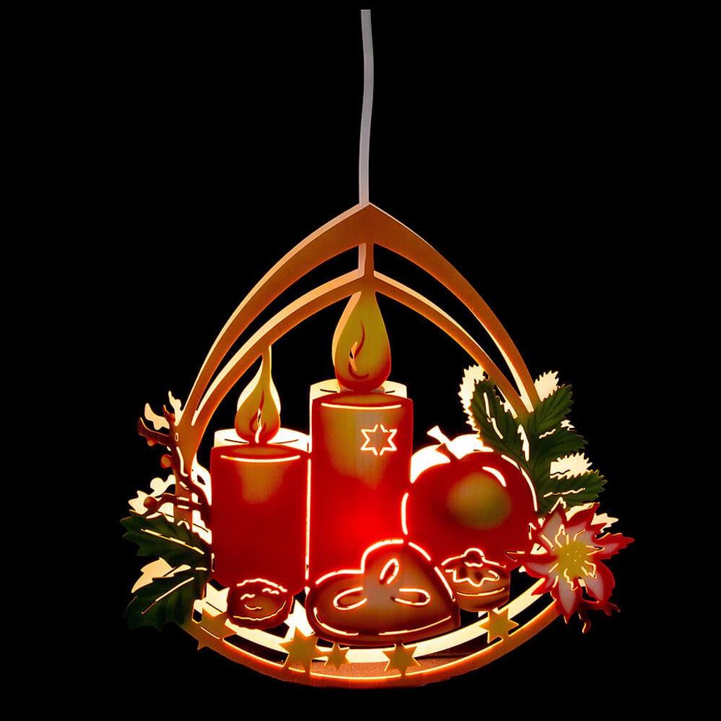 Fensterbild Adventsschale (33cm) von Kunstgewerbe Taulin
