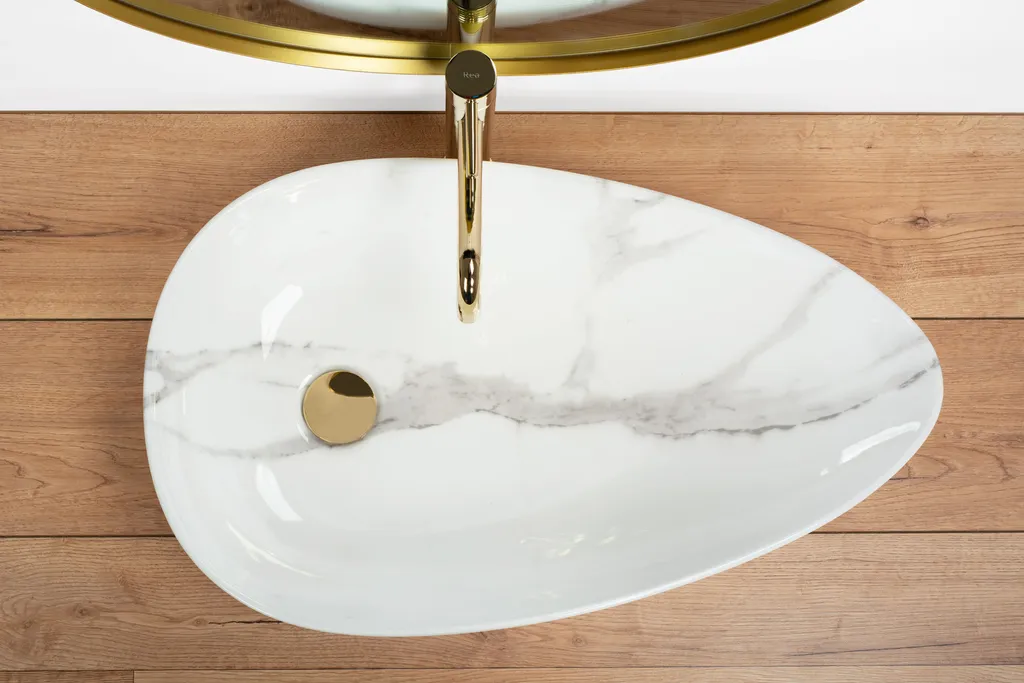 Lavabo Appoggio 65cm Rea Greta Bianco: Resistente e Facile da Pulire - 3