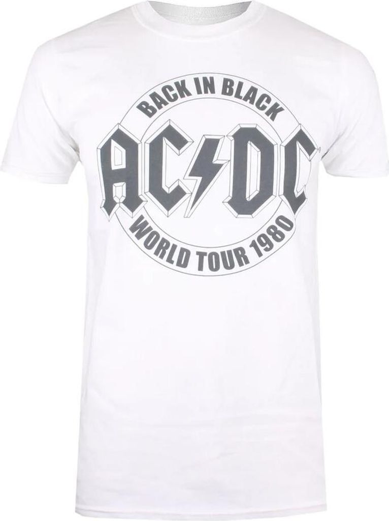 AC/DC - "Back In Black" T-Shirt für Herren TV945 (XL) (Weiß)
