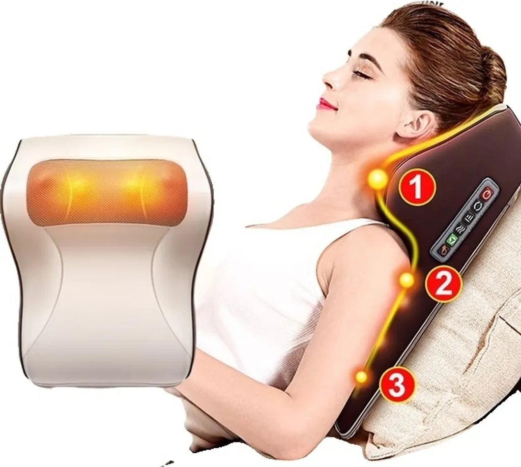Coussin de massage chauffant 3 en 1 polyvalent voiture maison prise EU