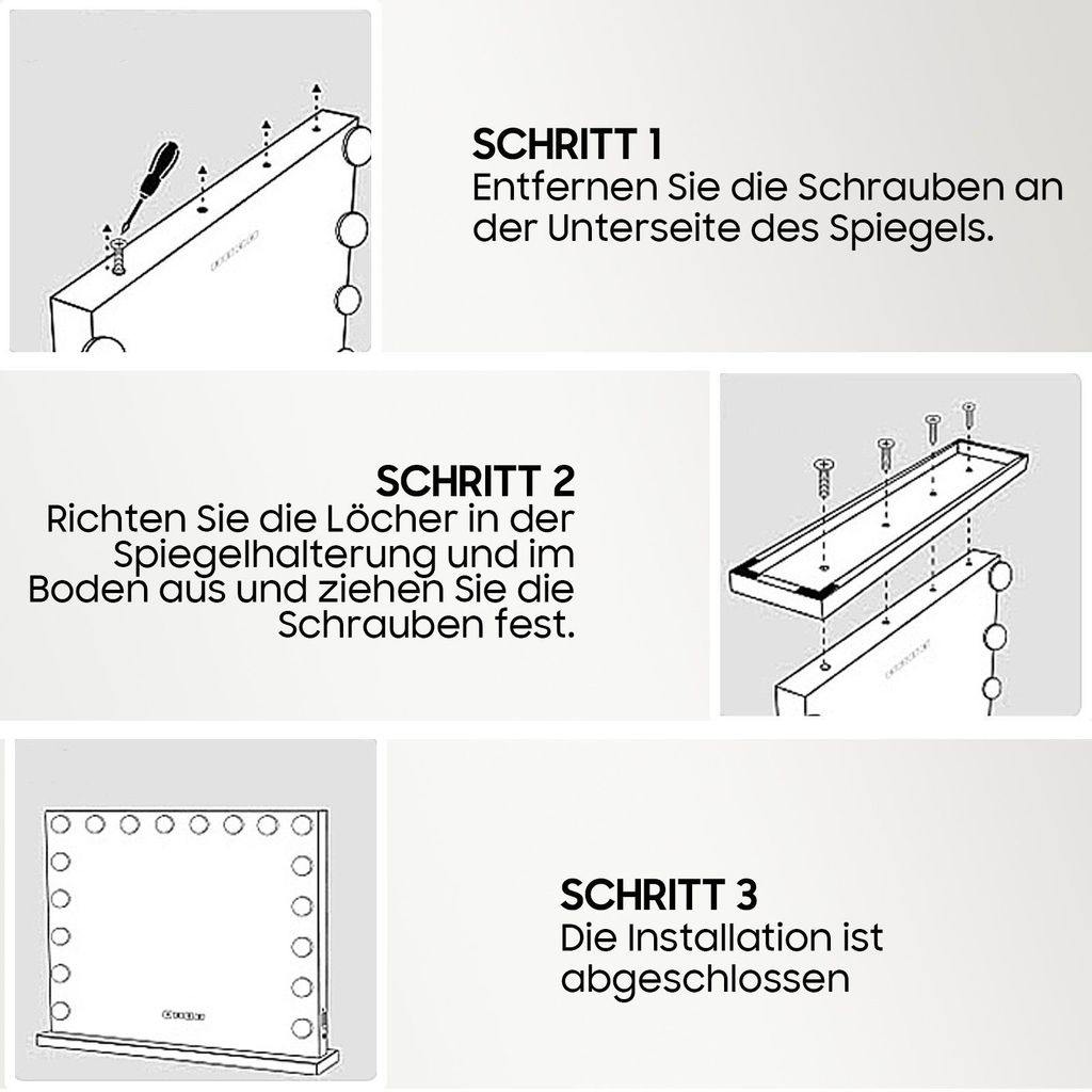 Hollywoodské zrcadlo s osvětlením 15 LED Obrázek produktu 3