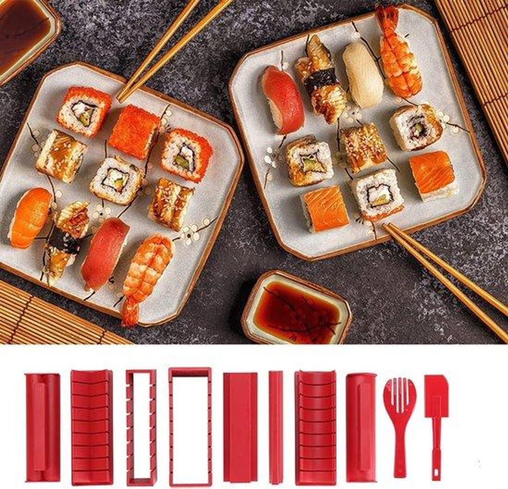 Asiatische Tapas-Schmackhaften Set mit Pickelstäbchen und Servierteller