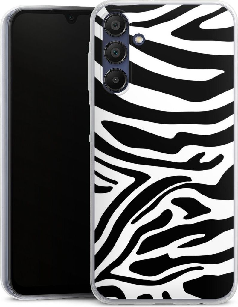 DeinDesign Slim Hülle für Samsung Galaxy A15 Silikon Case Ultra Dünn Handyhülle Animal-Look Animalprint Zebra