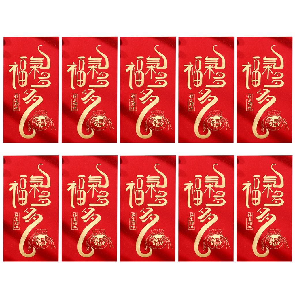 10PCS Neues Jahr Rote Umschläge 2023 Jahr des Rabbit Red -Umschläge chinesische rote Tasche für Festival-I ,Größen:L