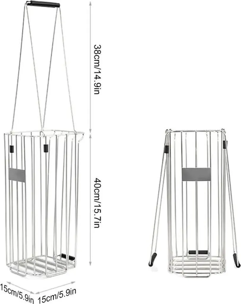 Récupérateur de balles de golf anti mal de dos - Inox blanc 140 B