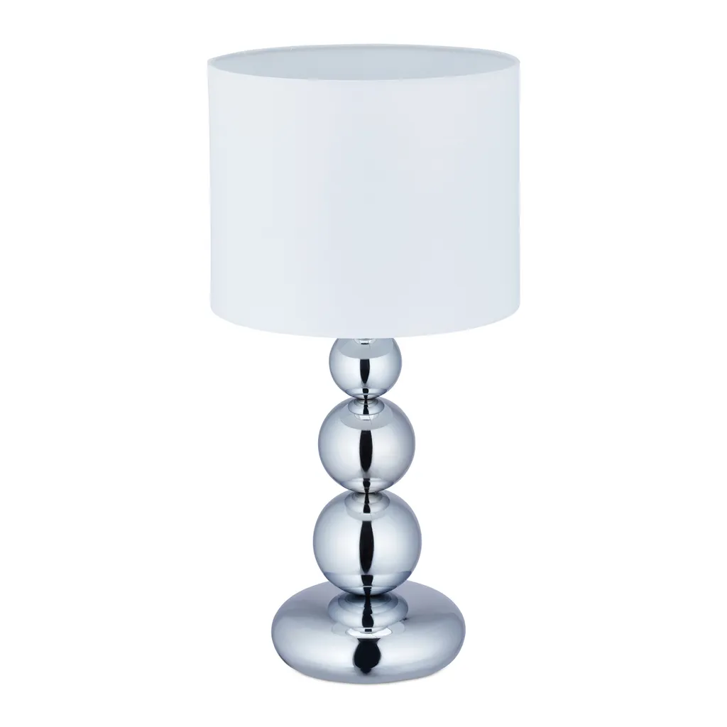 Lampe de Chevet Argentée Design Sphérique - Lampe à Poser pour Salon