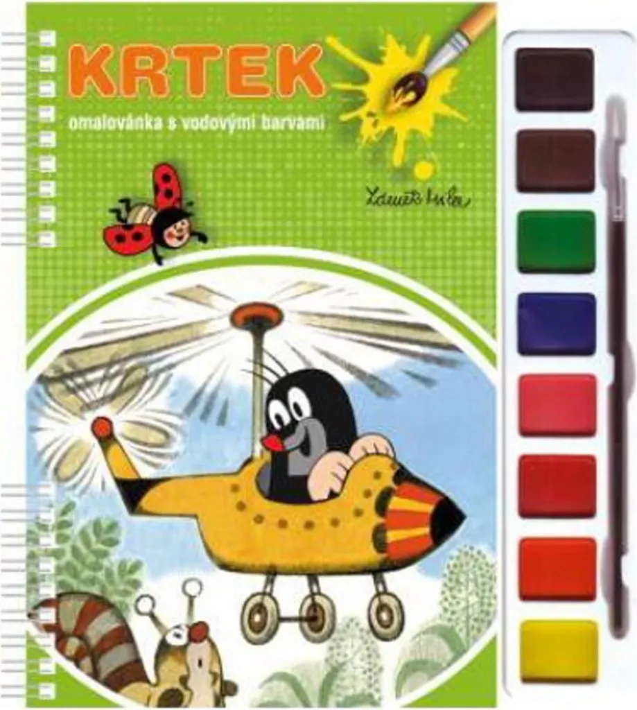 Album de peinture enfant avec palette intégrée et son pinceau Taupe