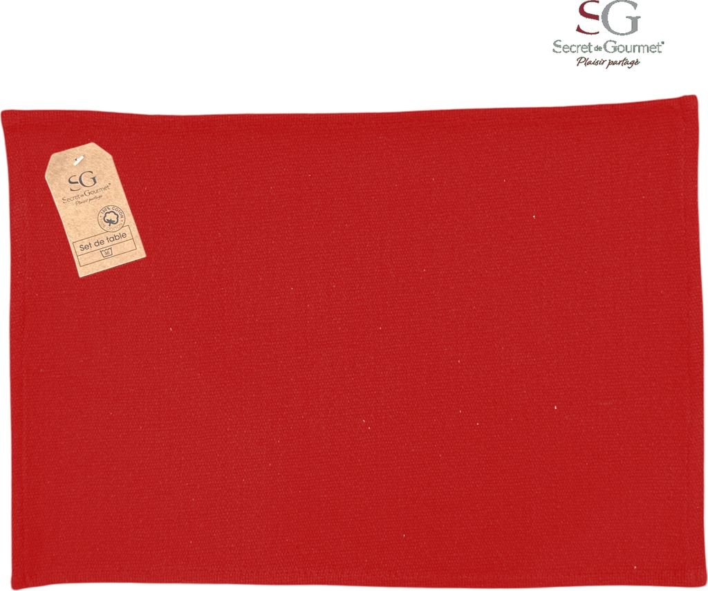 Tovaglietta in cotone - Rosso - 45 x 30 cm - Set di 6 pezzi Immagine del prodotto 