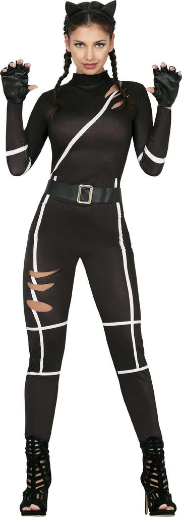Fiestas Guirca - Katze-Kostüm für Damen Set FG655 (S) (Schwarz)