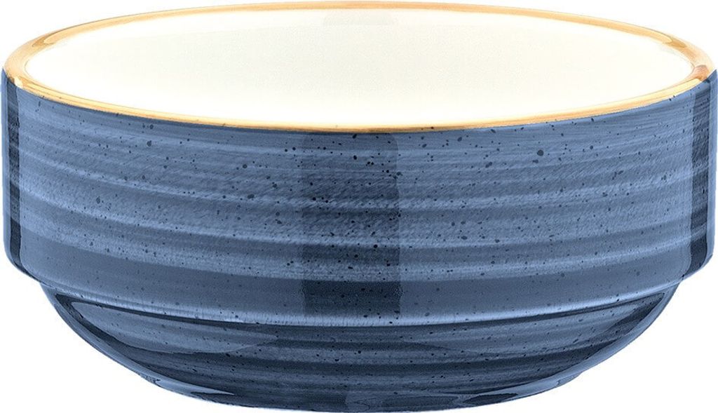 6x Bonna Aura Dusk Banquet Stapelschale Schälchen rund 12cm 35cl 5,3 tief Blau Creme Porzellan ADKBNC12JO Dipschalen Snackteller Geschirr