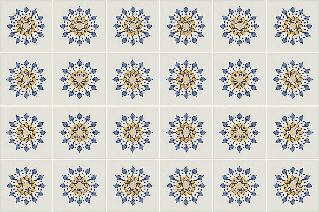 Fliesenaufkleber 15x15 cm – 24 Stück – Selbstklebend – Wasserfest – Pflegeleicht – Hitzebeständig – Für Küche & Bad – Blumenmotive