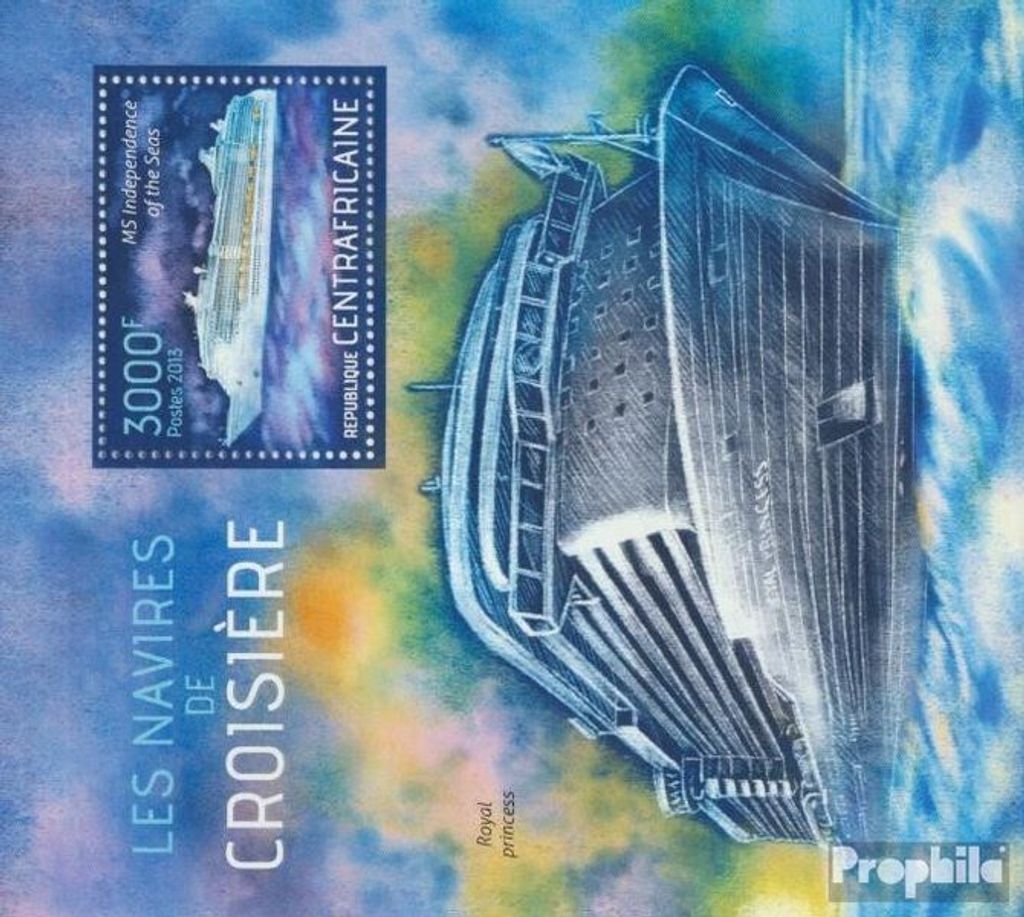 Briefmarken Zentralafrikanische Republik 2013 Mi Block 1106 (kompl. Ausgabe) postfrisch Kreuzfahrtschiffe