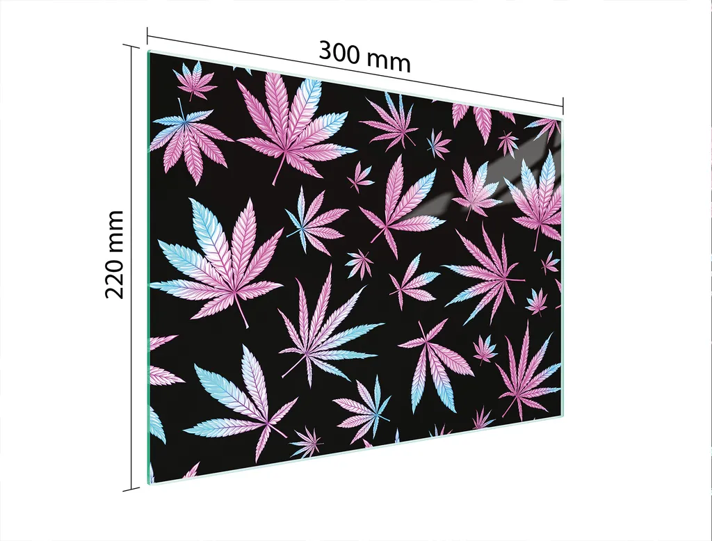 Tagliere Vetro Professionale 30x22 Foliage Viola | Piastra Multiglass - 2