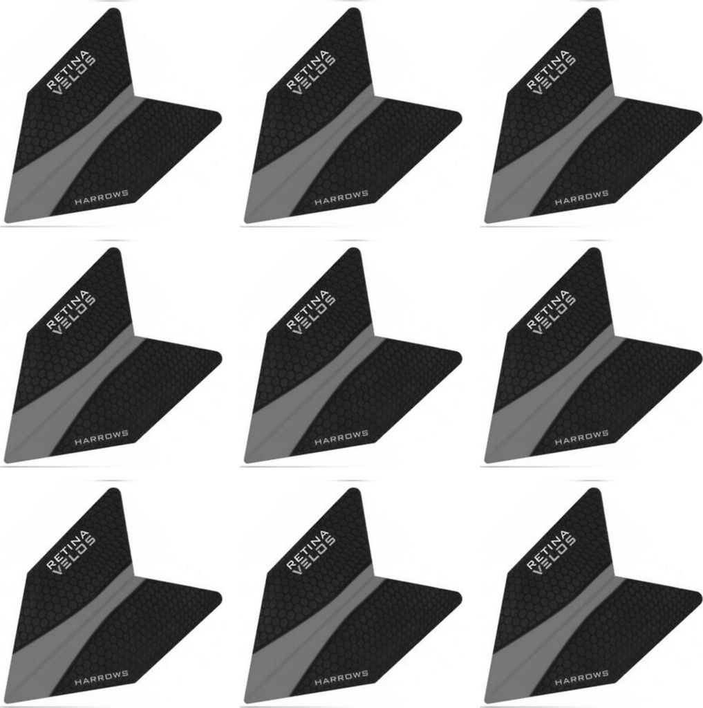 Harrows Retina Velos Dart Flights 100 Mikron Grau | 3 Sets = 9 Flights