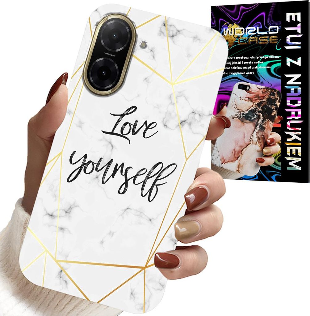 Gehäuse Für Xiaomi Redmi A5 - Weisser Marmor Mit Goldenen Rahmen Liebe Dich