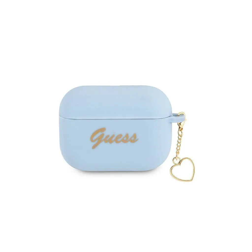 Guess Guaplschsb Airpods Pro Cover Blu/Blu in Silicone Charm Heart Collection