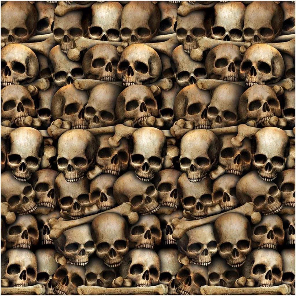 Film décoratif mural Catacombes Squelette - Halloween - beige/brun