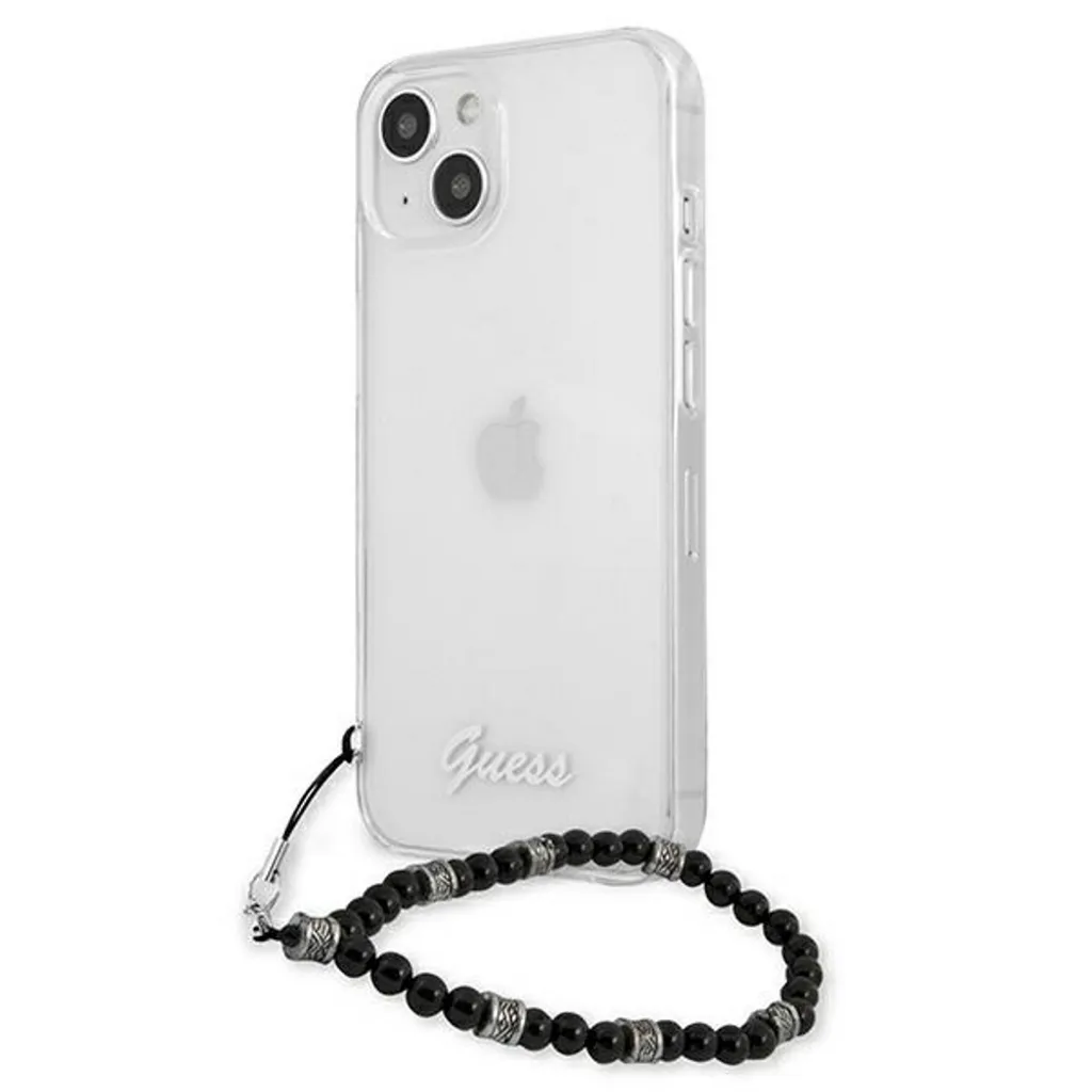 Cover Guess iPhone 15 14 13 Trasparente Perla Nera GUHCP13MKPSBK