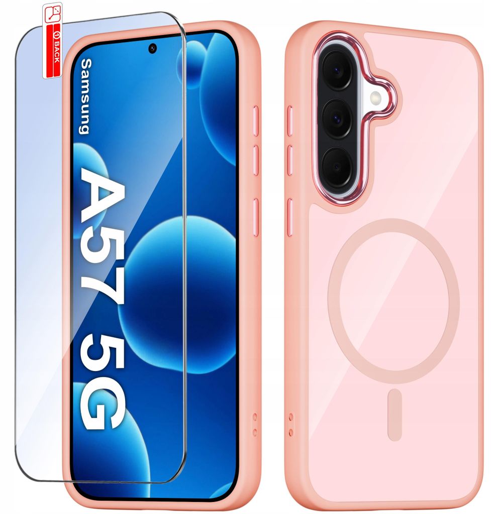 Hülle für Samsung A57 5G – Magsafe-Hülle, matt, magnetisch, Premium + Displayschutzglas
