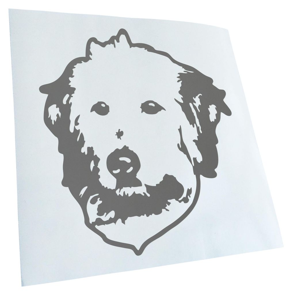 Kiwistar - Autoaufkleber - Golden doodle Hund - Grau - 30x27cm - Aufkleber für Auto, Laptop, Fahrrad, LKW, Motorrad mehrfarbig JDM Decal Racing