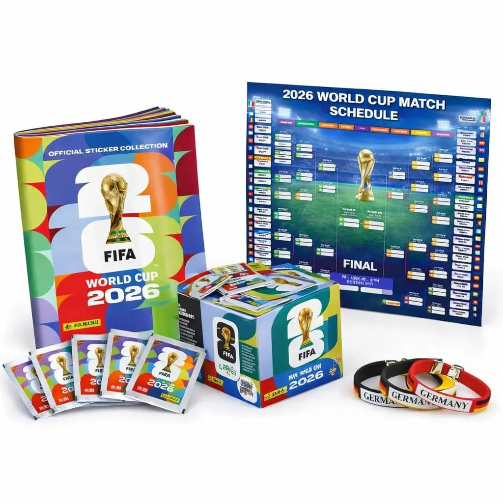 Kit Panini WM 2026 : Album, 25 Tüten, Bracelets Allemagne et Plan Match