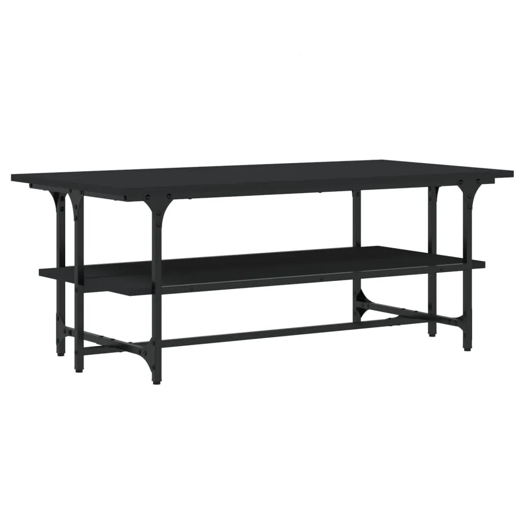 Coffee Table Nero 100x50x40 - Tavolino Salotto Minimal in Legno Nero