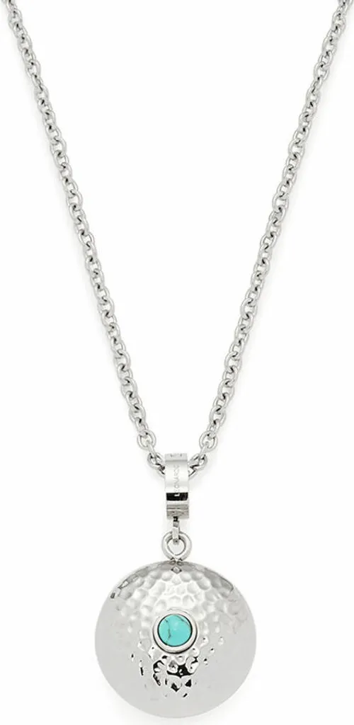 Chaîne de cou argentée avec pendentif turquoise Collier Dana Leonardo