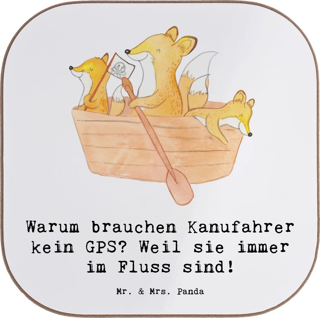 Mr. & Mrs. Panda Tischschoner Kanu Lebensweg - Weiß - Geschenk, Teamarbeit, Paddeln, Sportler Geschenke, Coaster, Teamsport, weinuntersetzer, Kanu...