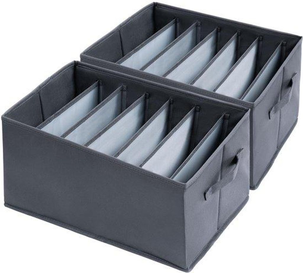 Kleiderorganizer Box Extra Groß 7 Fächer Stabile Basis für T-Shirts