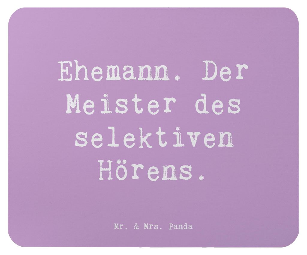 Mr. & Mrs. Panda Mauspad Spruch Ehemann Meister - Lavendeltraum - Geschenk, Mousepad, Familienmitglieder, Freude, Mouse Pad, Verwandte, Humor, Für...
