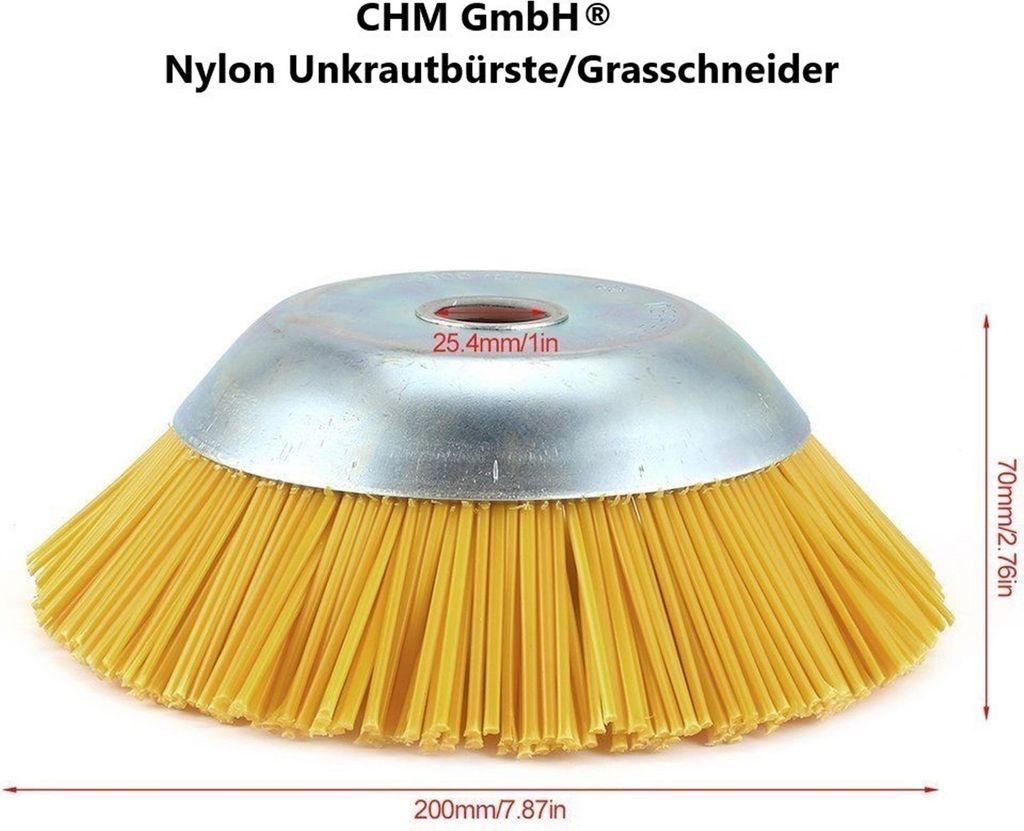 CHM GmbH® Nylon Unkrautbürste, Grasschneider 200 x 20mm Produktbild 