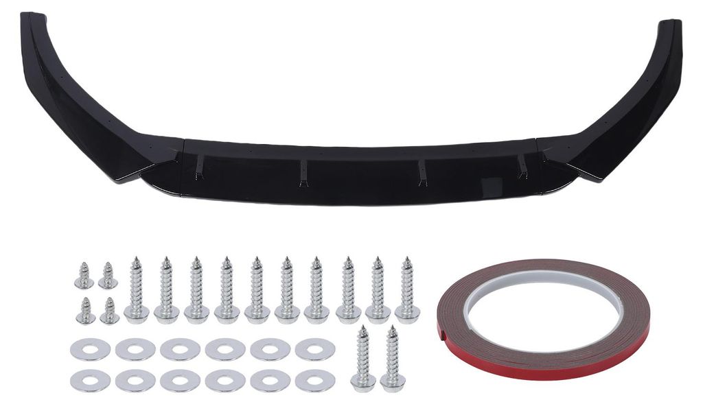 3-teiliges Frontstoßstangen-Lippen-Bodykit, glänzend schwarz, stylischer Look, Frontlippe, Kinnspoiler-Ersatz für Audi A3 8V Standard 2013-2016