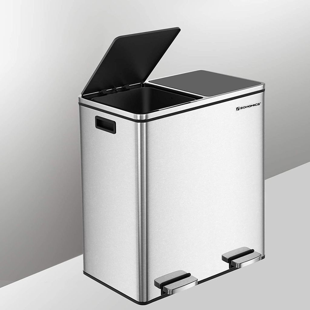SONGMICS Mülltrenner 2 x 30,0 l silber Produktbild 25
