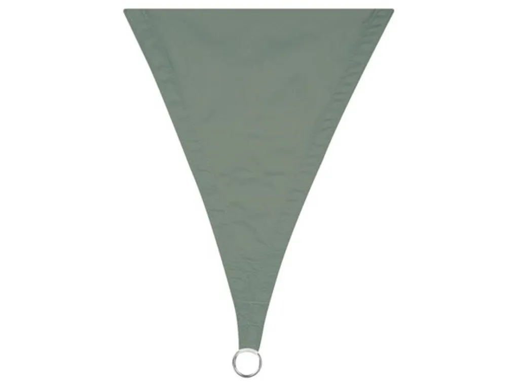 Voile Solaire Triangle 5m Gris Vert - Idéal pour Terrasse et Piscine