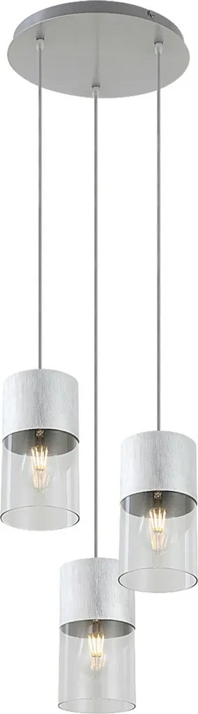 Suspension Rabalux 3155 Zelkova - Luminaire 3 spots E27 argent ø300 mm