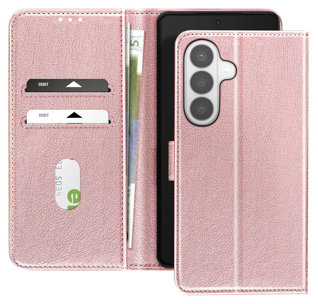 Avizar, Chesterfield Wallet Hülle mit Standfunktion für Samsung Galaxy S26, Rosa
