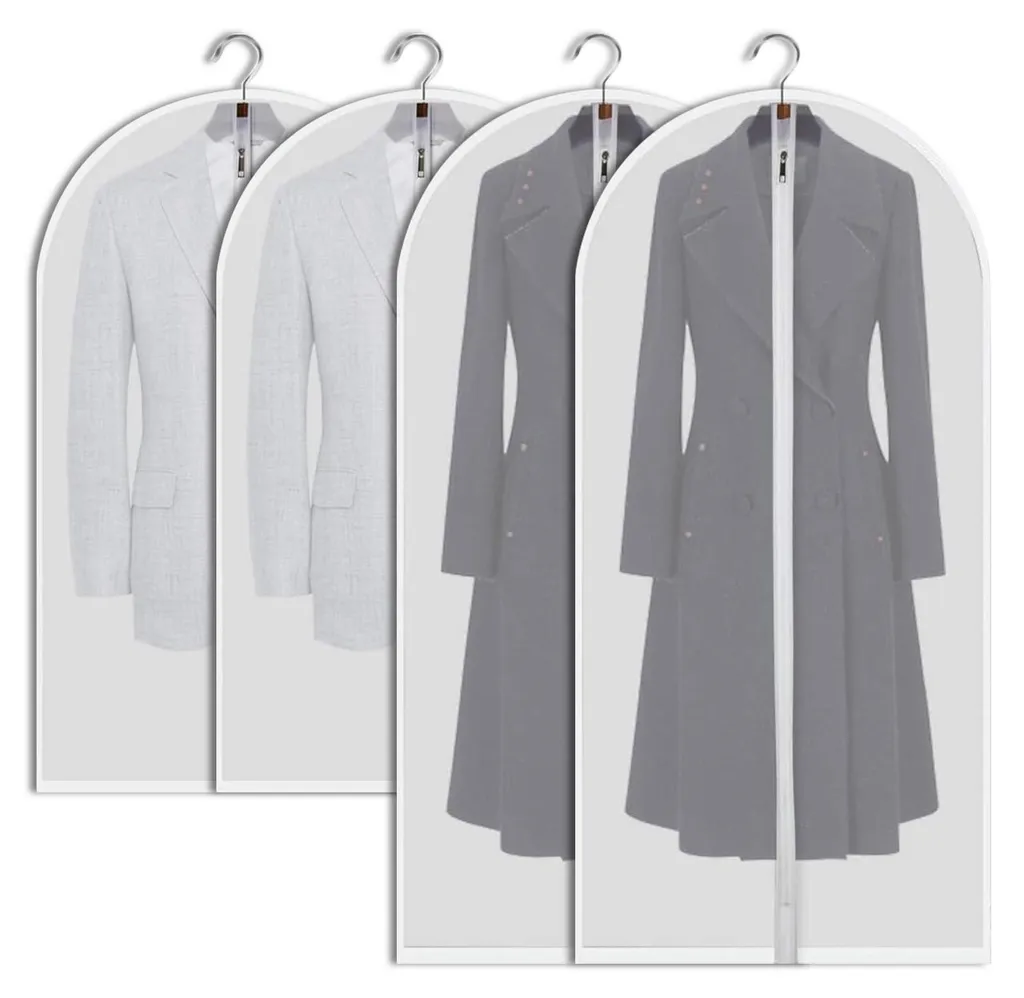Housse de rangement vêtement transparente imperméable lot de 4 pièces
