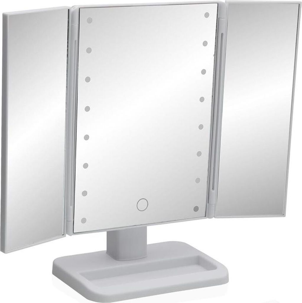 Badezimmerspiegel mit LED-Licht Versa Weiß Polypropylen Spiegel 11,6 X 29,5 X 18 CM