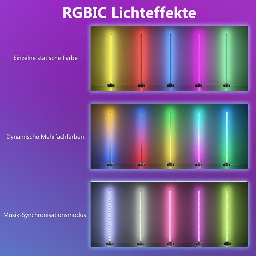 LED Stehlampe RGB ​Dimmbar Stehleuchte Bluetooth Produktbild 4