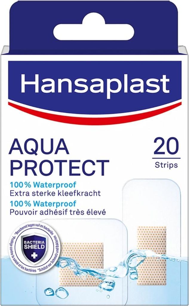 Hansaplast - Aqua Protect Pflaster - Wasserfeste Wundpflaster - Wasserfest - Wundpflege - 20 Pflaster - 1 Stück