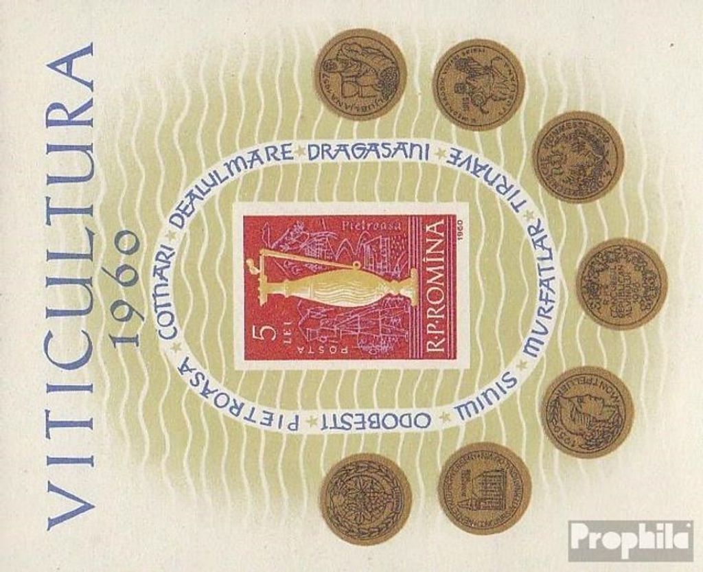 Briefmarken Rumänien 1960 Mi Block48 (kompl. Ausg.) Produktbild 