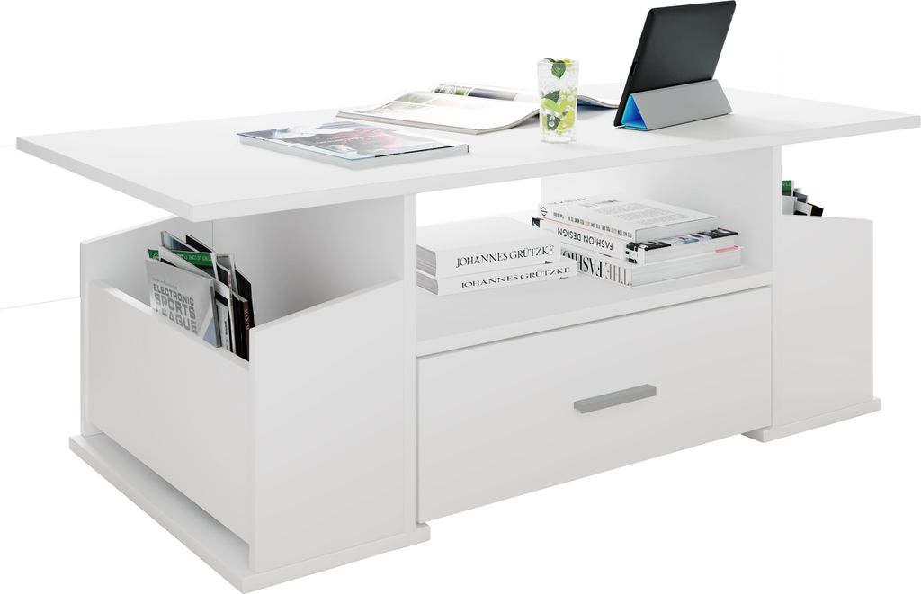VCM my home Junata stolik kawowy drewno biały 110,0 x 52,0 Zdjęcie produktu 2