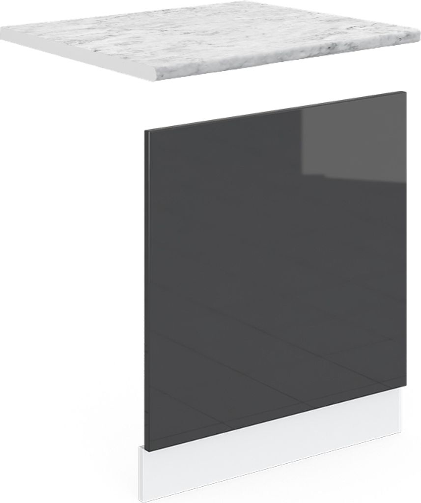 Frontblende Vicco R-Line Anthrazit Hochglanz 60 cm , AP Marmor, Model 45456