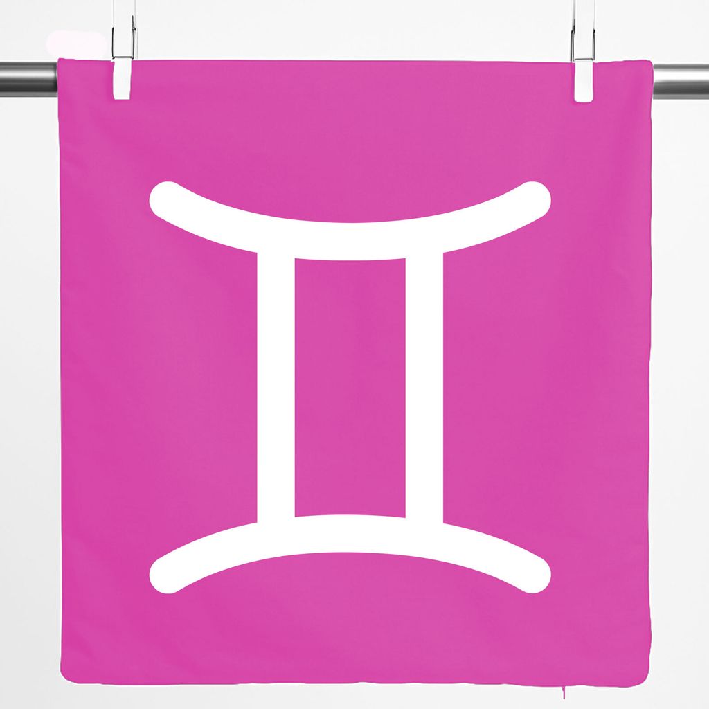 Huuraa Kissenbezug Zwillinge Sternzeichen Zeichen 40x40cm Fuchsia Baumwolle Dekokissenbezug Geschenkidee