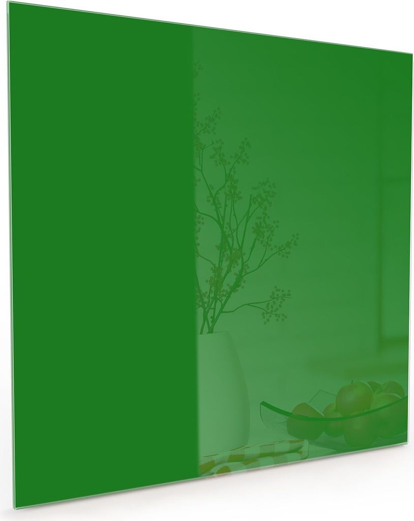 Küchenrückwand Spritzschutz Glas mit Motiv Grüner Hintergrund I 40 x 40 cm
