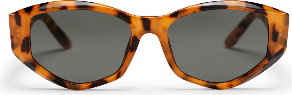Lunettes de soleil de forme ronde CHPO Marina imprimé léopard rétro
