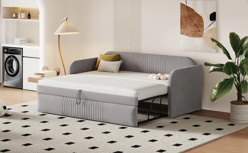 Lit d'appoint modulable 90 ou 180x190 cm parfait pour chambre d'amis