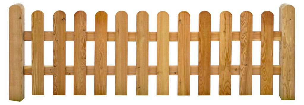 Ligna Gard Vorgartenzaun Bilbao gerade 180x60 cm Holzzaun Lärche Bretterzaun mit gebogenem Kopf