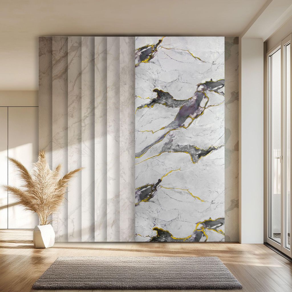 HEXIM Marmorplatten Optik 8 Stück 280x122 cm SPC Kunststoff Innen & Außenbereich Granit Steinoptik - Duschrückwand Küchenrückwand Spritzschutz...